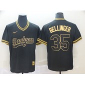 MLB Los Angeles Dodgers #35 Cody Bellinger Black Gold Nike Cooperstown Collection Legend V Neck Men Jersey