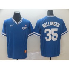 MLB Los Angeles Dodgers #35 Cody Bellinger Blue Throwback Men Jersey