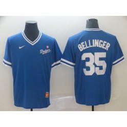 MLB Los Angeles Dodgers #35 Cody Bellinger Blue Throwback Men Jersey