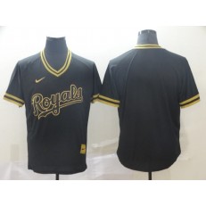 MLB Los Angeles Dodgers Blank Black Gold Nike Cooperstown Collection Legend V Neck Men Jersey