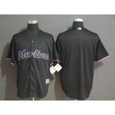 MLB Miami Marlins Blank Black Cool Base Men Jersey