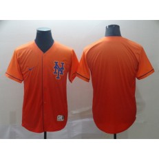 MLB New York Mets Blank Orange Drift Fashion Men Jersey