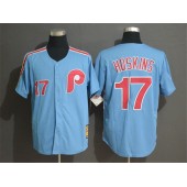 MLB Philadelphia Phillies #17 Rhys Hoskins Blue Cooperstown Collection Men Jersey