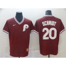 MLB Philadelphia Phillies #20 Mike Schmidt Red Throwback Men Jersey