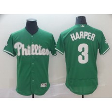 MLB Philadelphia Phillies #3 Bryce Harper Green Flexbase Men Jersey