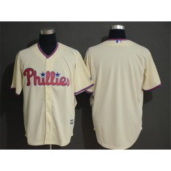 MLB Philadelphia Phillies Blank Cream Cool Base Men Jersey
