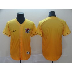 MLB Pittsburgh Pirates Blank Yellow Drift Fashion Men Jersey
