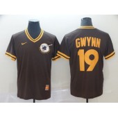 MLB San Diego Padres #19 Tony Gwynn Brown Throwback Men Jersey