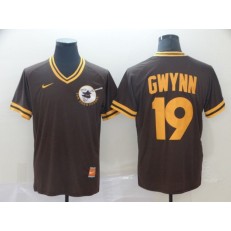 MLB San Diego Padres #19 Tony Gwynn Brown Throwback Men Jersey