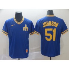 MLB Seattle Mariners #51 Ichiro Suzuki Blue Throwback Men Jersey