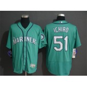 MLB Seattle Mariners #51 Ichiro Suzuki Green Flexbase Men Jersey