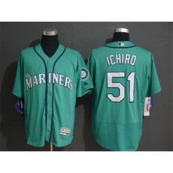 MLB Seattle Mariners #51 Ichiro Suzuki Green Flexbase Men Jersey