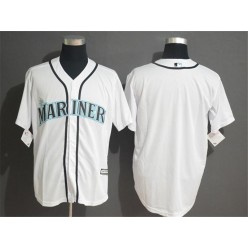 MLB Seattle Mariners Blank White Cool Base Men Jersey