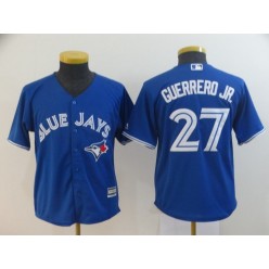 MLB Toronto Blue Jays #27 Vladimir Guerrero Jr. Royal Youth Cool Base Jersey