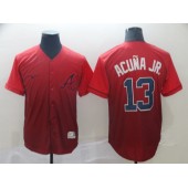 MLB Atlanta Braves #13 Ronald Acuna Jr Red Drift Fashion Men Jersey