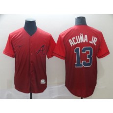 MLB Atlanta Braves #13 Ronald Acuna Jr Red Drift Fashion Men Jersey