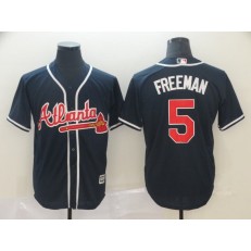 MLB Atlanta Braves #5 Freddie Freeman Navy Cool Base Men Jersey