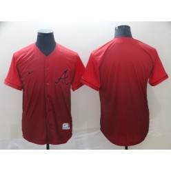 MLB Atlanta Braves Blank Red Drift Fashion Men Jersey