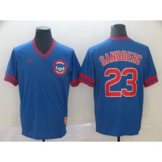 MLB Chicago Cubs #23 Ryne Sandberg Blue Throwback Men Jersey