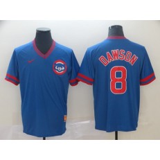 MLB Chicago Cubs #8 Andre Dawson Blue Throwback Men Jersey