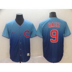 MLB Chicago Cubs #9 Javier Baez Blue Drift Fashion Men Jersey