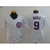 MLB Chicago Cubs #9 Javier Baez White Youth Cool Base Jersey