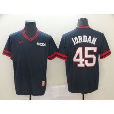 MLB Chicago White Sox #45 Michael Jordan Navy Throwback Men Jersey