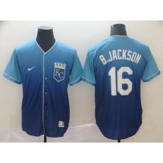 MLB Kansas City Royals #16 Bo Jackson Blue Drift Fashion Men Jersey