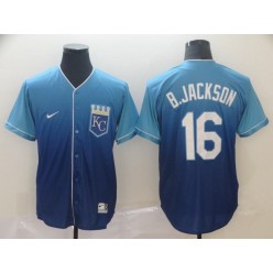 MLB Kansas City Royals #16 Bo Jackson Blue Drift Fashion Men Jersey