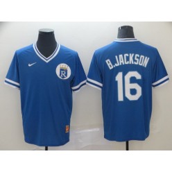 MLB Kansas City Royals #16 Bo Jackson Blue Throwback Men Jersey