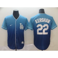 MLB Los Angeles Dodgers #22 Clayton Kershaw Blue Drift Fashion Men Jersey