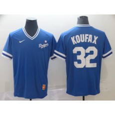 MLB Los Angeles Dodgers #32 Sandy Koufax Blue Throwback Men Jersey