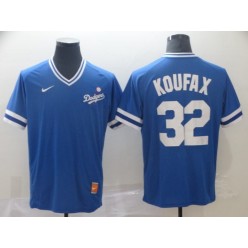 MLB Los Angeles Dodgers #32 Sandy Koufax Blue Throwback Men Jersey