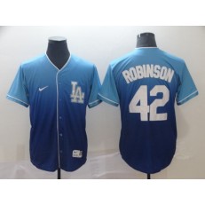 MLB Los Angeles Dodgers #42 Jackie Robinson Blue Drift Fashion Men Jersey