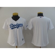 MLB Los Angeles Dodgers Blank White Women Cool Base Jersey
