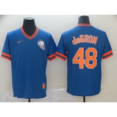 MLB New York Mets #48 Jacob deGrom Royal Throwback Men Jersey