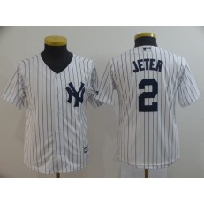 MLB New York Yankees #2 Derek Jeter White New Cool Base Men Jersey