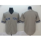 MLB New York Yankees Blank Gray Cool Base Men Jersey