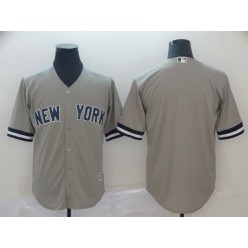 MLB New York Yankees Blank Gray Cool Base Men Jersey
