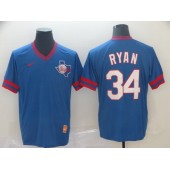 MLB Texas Rangers #34 Nolan Ryan Royal Throwback Men Jersey