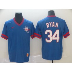MLB Texas Rangers #34 Nolan Ryan Royal Throwback Men Jersey