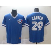 MLB Toronto Blue Jays #29 Joe Carter Royal Throwback Men Jersey