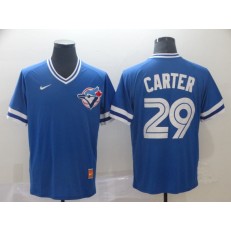 MLB Toronto Blue Jays #29 Joe Carter Royal Throwback Men Jersey