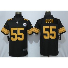 Pittsburgh Steelers #55 Devin Bush Black 2019 NFL Draft First Round Pick Color Rush Limited Nike NFL Men Jersey