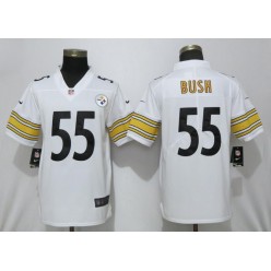 Pittsburgh Steelers #55 Devin Bush White 2019 NFL Draft First Round Pick Vapor Untouchable Limited Nike Men Jersey