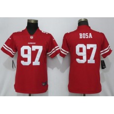 Women Nike San Francisco 49ers #97 Nick Bosa Scarlet 2019 NFL Draft First Round Pick Vapor Untouchable Limited Jersey
