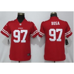 Women Nike San Francisco 49ers #97 Nick Bosa Scarlet 2019 NFL Draft First Round Pick Vapor Untouchable Limited Jersey