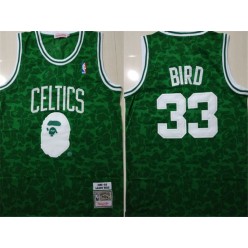 Boston Celtics Bape 33 Larry Bird Green 1985-86 Hardwood Classics Jersey