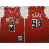 Chicago Bulls 93 Bape Red 1997-98 Hardwood Classics Jersey