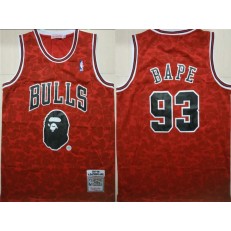 Chicago Bulls 93 Bape Red 1997-98 Hardwood Classics Jersey